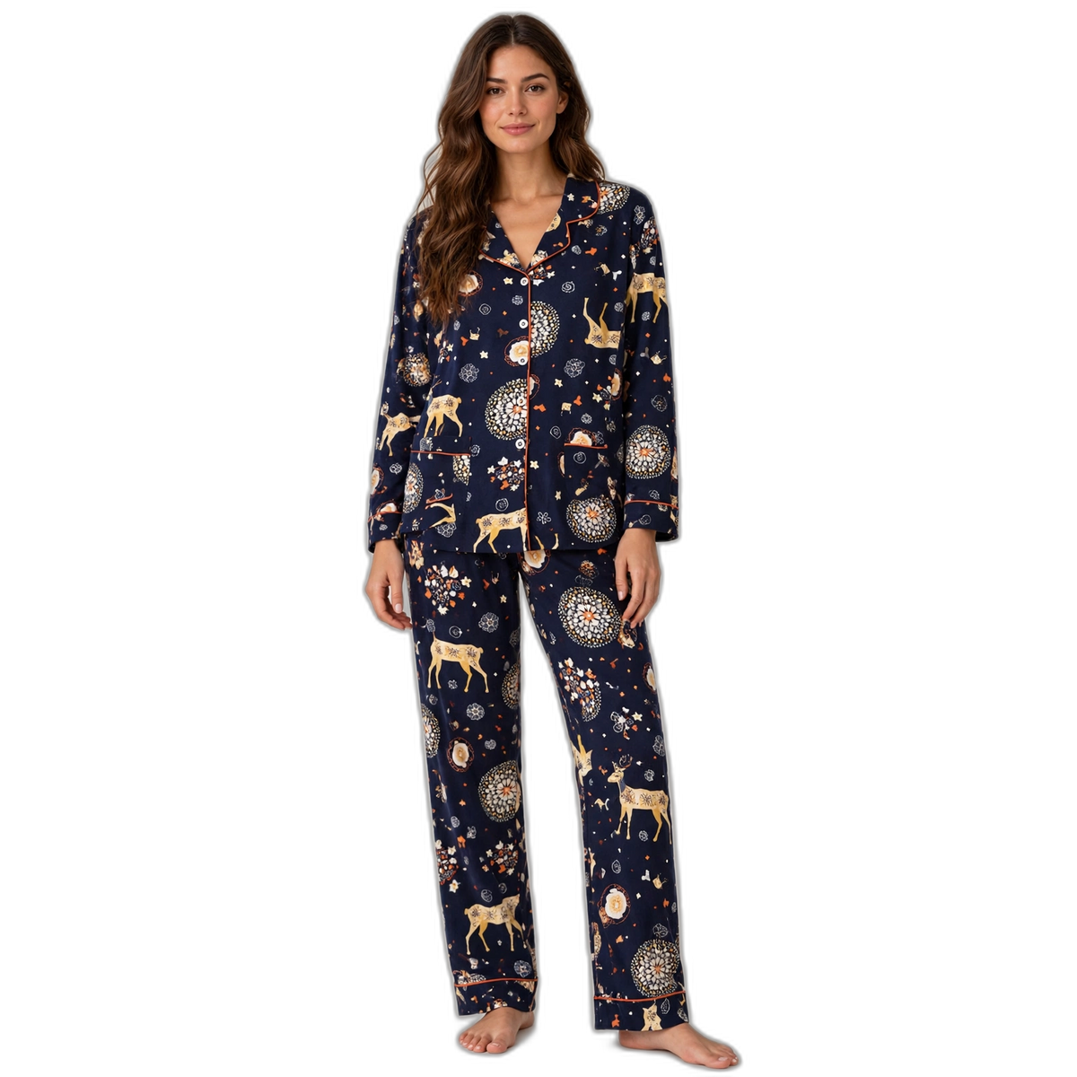 Women Christmas Print Pant Set
