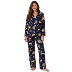 Women Christmas Print Pant Set