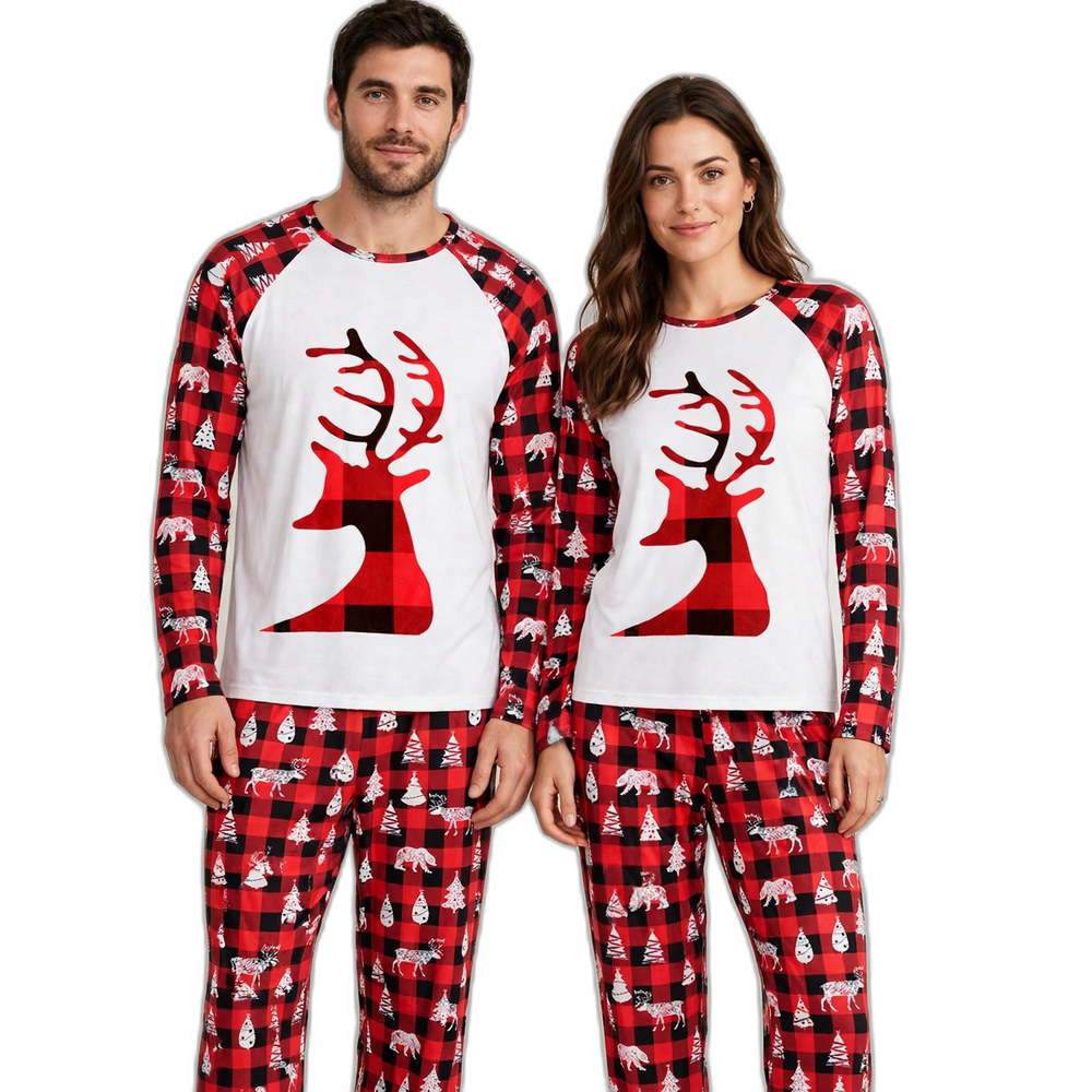 Family Deer Print Matching Pajama Set