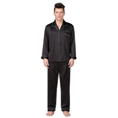 Men's Long-Sleeve Silk Pajama Set