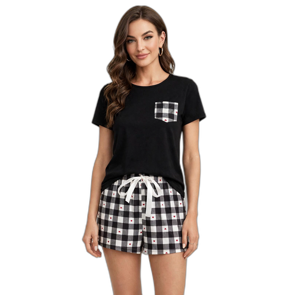 Crew Neck Tee Shorts Sleepwear