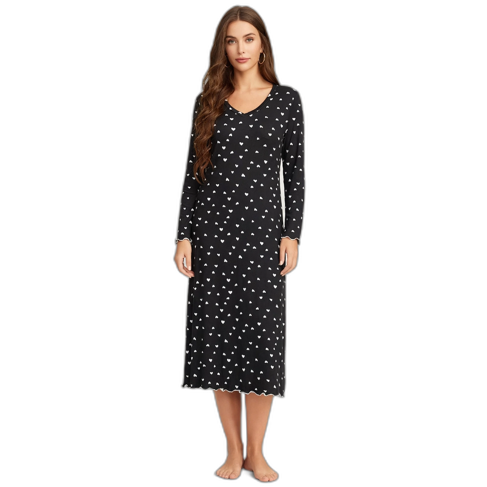 Women Long-Sleeve Heart Print Loungewear