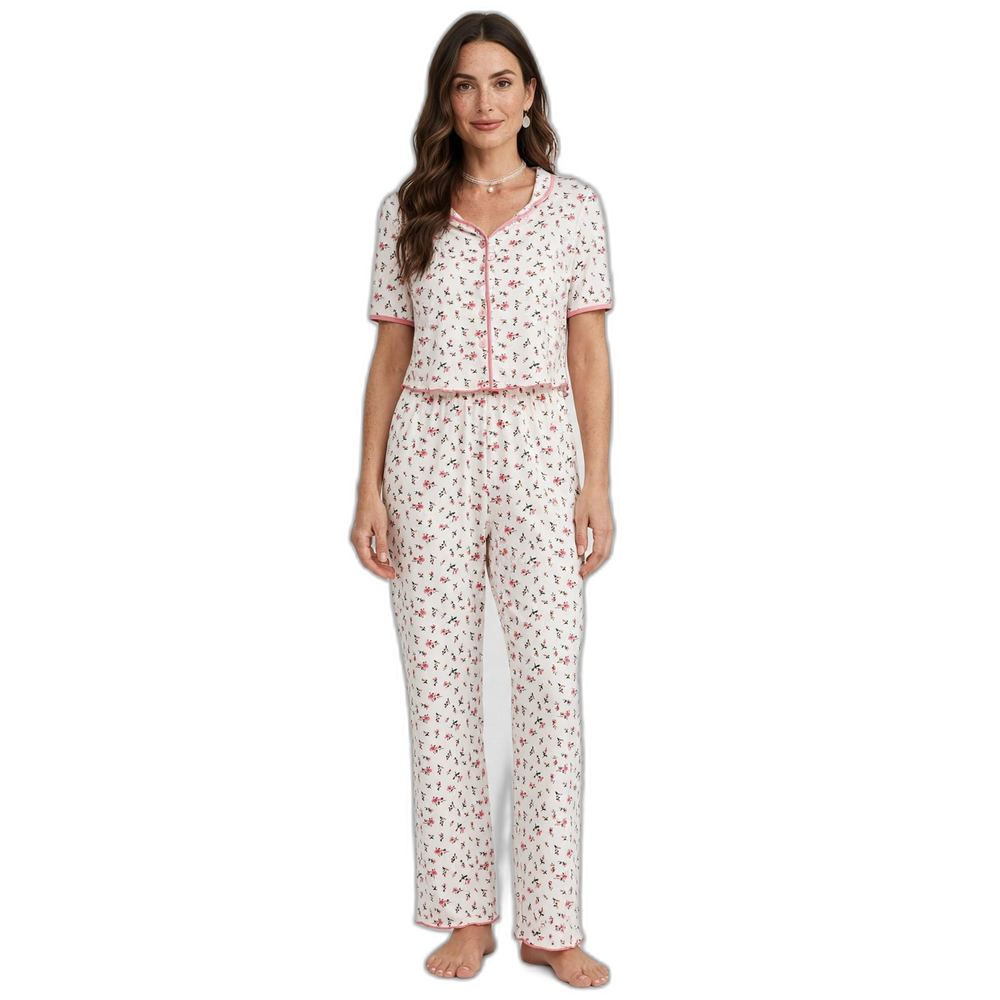 New Floral Thin Style Casual Pajamas Set