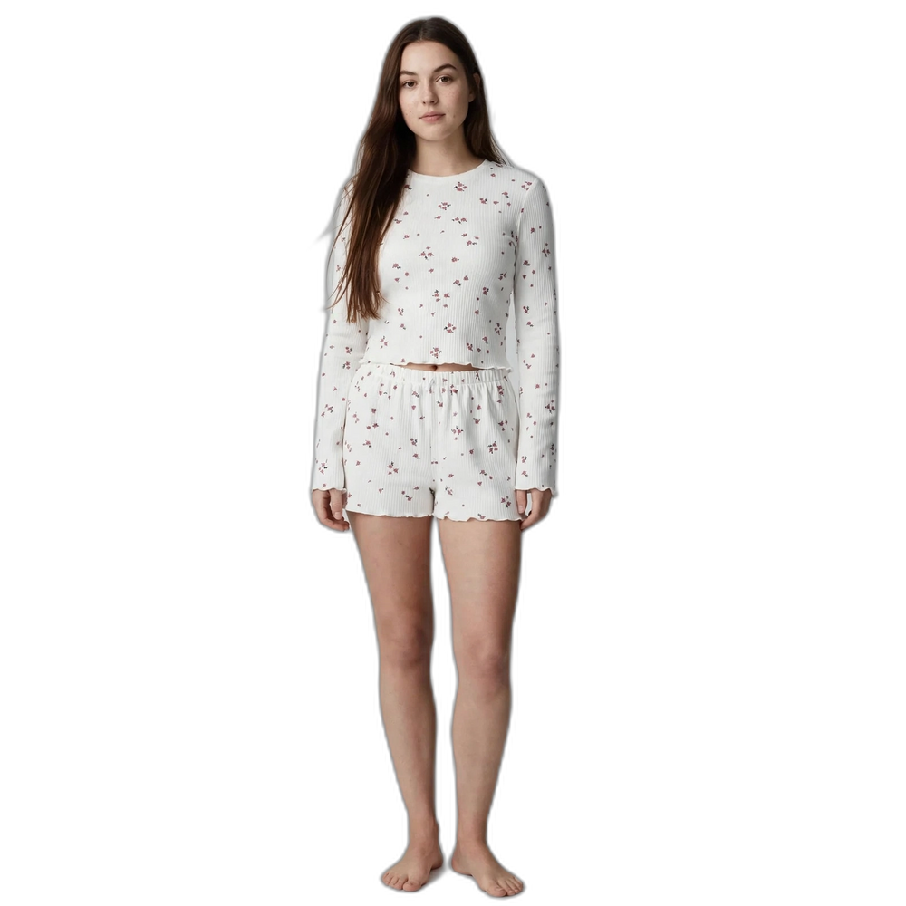 Long Sleeve Knitted Shorts Lounge Set