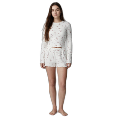 Long Sleeve Knitted Shorts Lounge Set