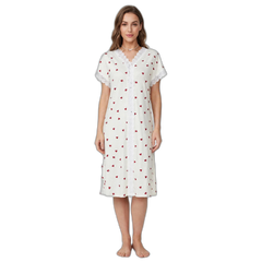 Women's Heart V-Neck Lace Nightgown