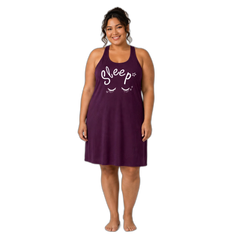 Sleepy Star Plus Size Pajama Dress Purple