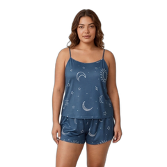 Moonlight Galaxy Plus Size Cami Pajama Shorts Set