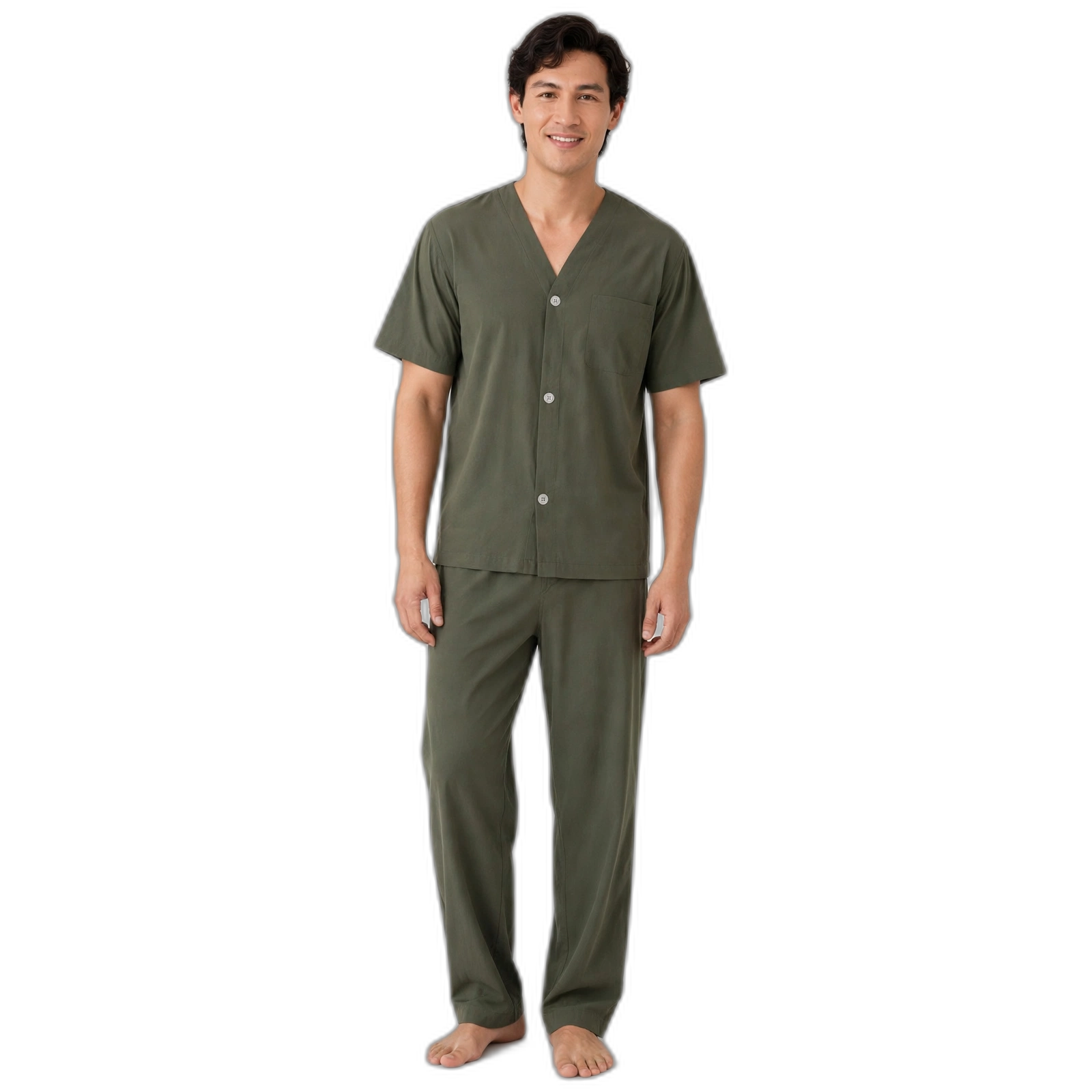 Men’s Navy White Check Broadcloth Pyjama Set | Pyjamas Australia