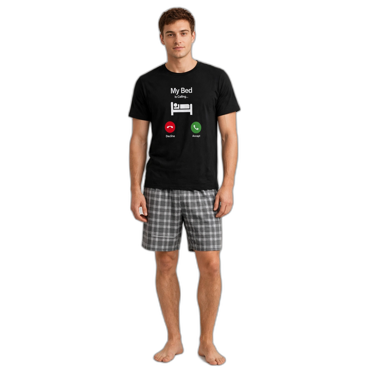 My Bed Is Calling Men's Graphic Sleep T-Shirt