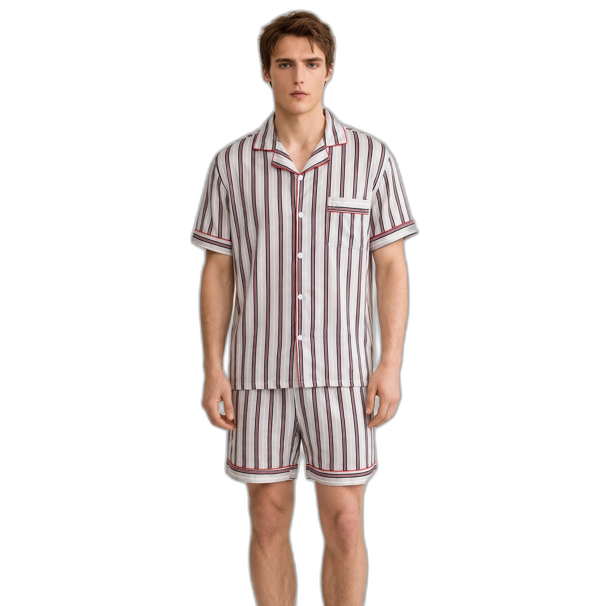 Classic Stripe Men's Short Sleeve Pajama Set