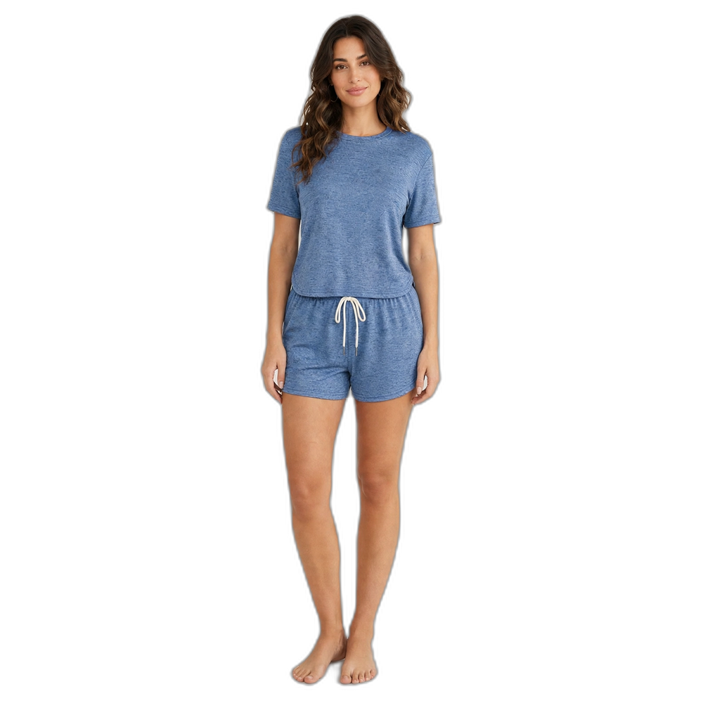 Soft Stretch Tee & Tie-Front Shorts Lounge Set