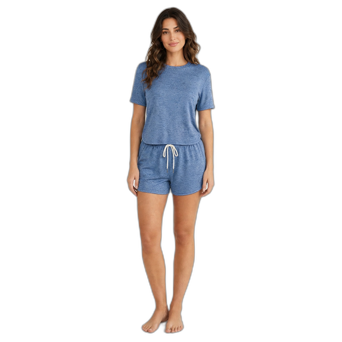 Soft Stretch Tee & Tie-Front Shorts Lounge Set