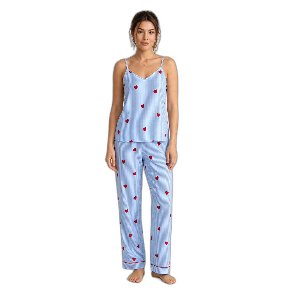 Sweetheart Stripe Women's Cami & Pants Pajama Set - Yellow