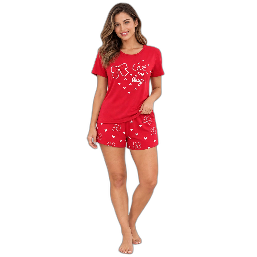 Women's Let Me Sleep Graphic Pajama Shorts Set