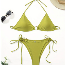 Load image into Gallery viewer, Backless Green Bikini
