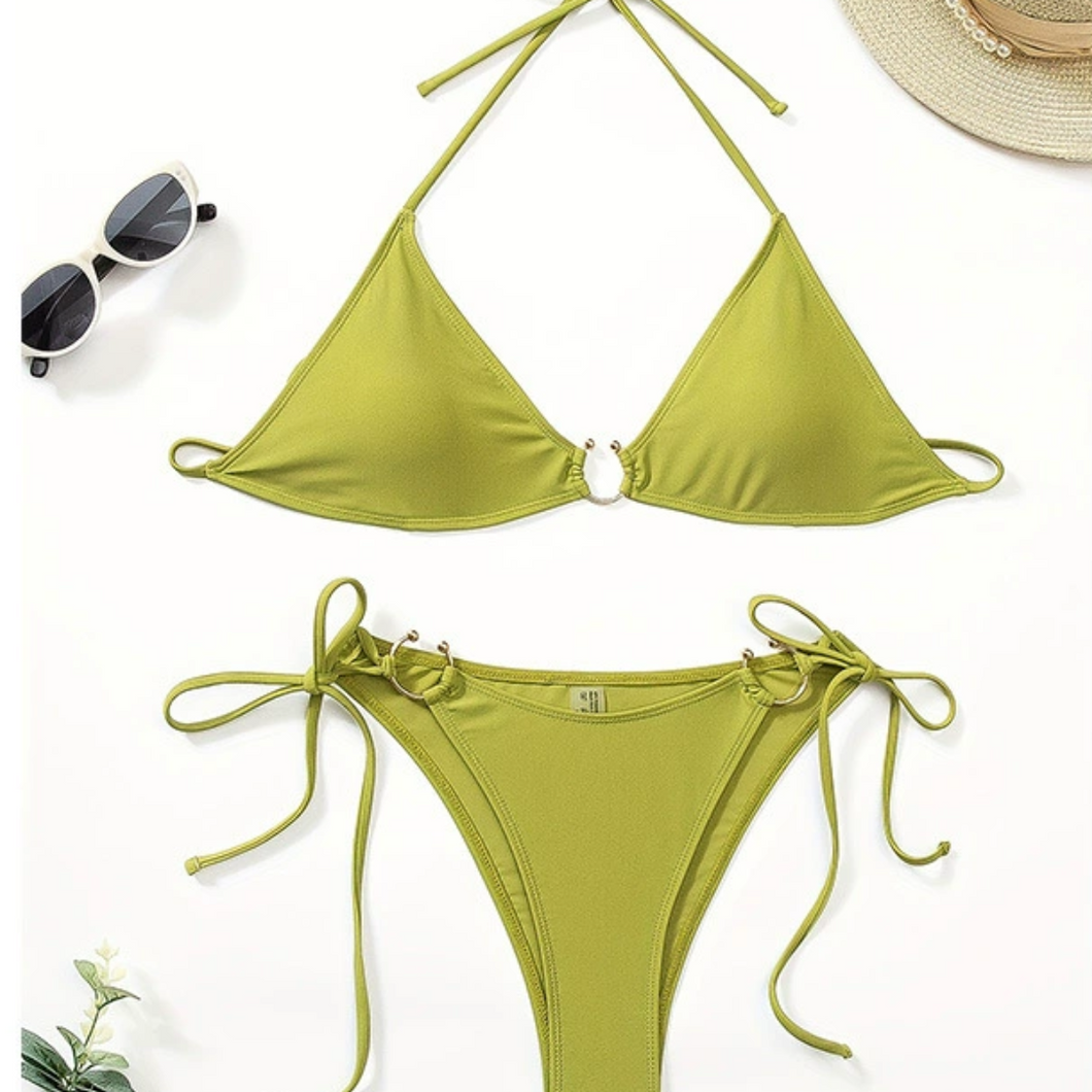 Backless Green Bikini