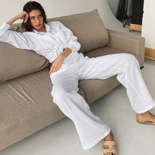 Load image into Gallery viewer, Double Layered Cotton Shirt pyjamas Set
