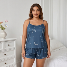 Load image into Gallery viewer, Moonlight Galaxy Plus Size Cami Pajama Shorts Set

