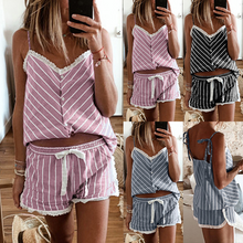 Load image into Gallery viewer, Women Summer Vest Shorts Pyjamas Set
