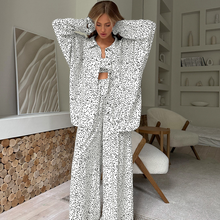 Load image into Gallery viewer, Three Pcs Wide Leg pyjamas Set
