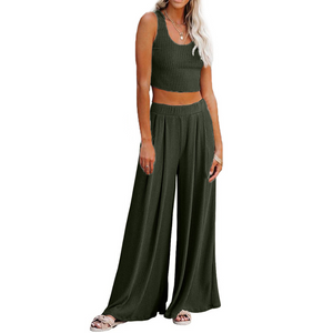 Wide Leg pyjamas with Matching Sleeveless Top