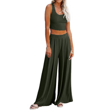 Load image into Gallery viewer, Wide Leg Pyjamas with Matching Sleeveless Top
