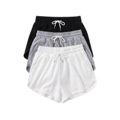 Women's 3-Pack Solid Drawstring Waist Shorts - front view