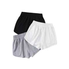 Women's 3-Pack Solid Drawstring Waist Shorts - fabric detail