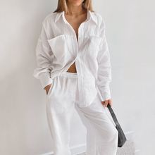 Load image into Gallery viewer, Double Layered Cotton Shirt pyjamas Set
