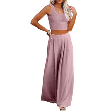 Load image into Gallery viewer, Wide Leg Pyjamas with Matching Sleeveless Top
