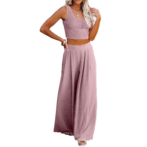 Wide Leg Pyjamas with Matching Sleeveless Top