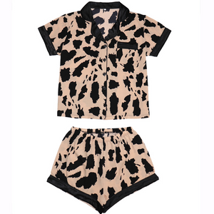 Imitation Silk Satin printed Pyjamas Set