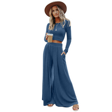 Load image into Gallery viewer, Wide Leg pyjamas with Matching Full Sleeve Top
