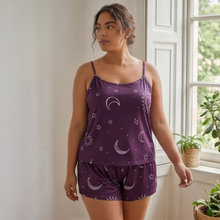 Load image into Gallery viewer, Moonlight Galaxy Plus Size Cami Pajama Shorts Set
