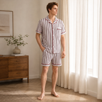 Classic Stripe Men’s Short Sleeve Pajama Set