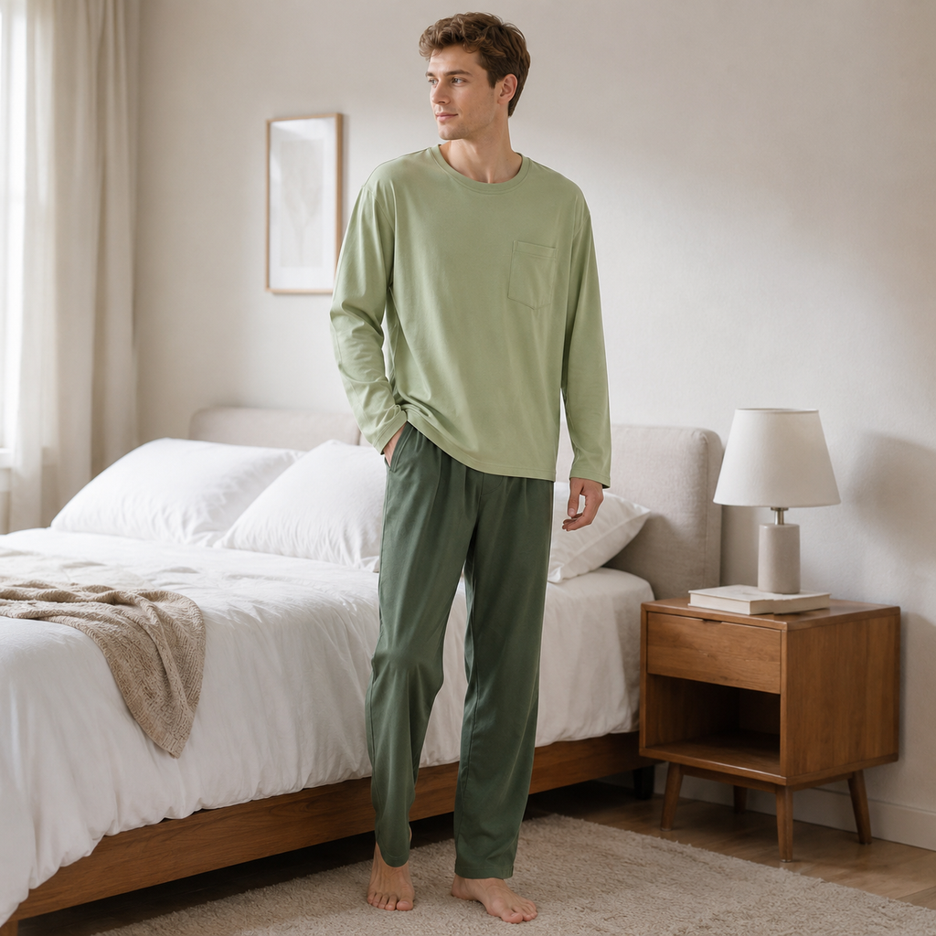 Minimalist Men’s Long Sleeve Pajama Set