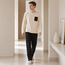 Load image into Gallery viewer, Minimalist Men’s Long Sleeve Pajama Set
