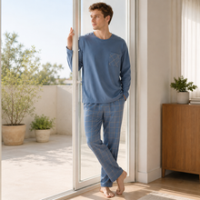 Load image into Gallery viewer, Minimalist Men’s Long Sleeve Pajama Set
