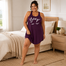 Load image into Gallery viewer, Sleepy Star Plus Size Pajama Dress – Purple
