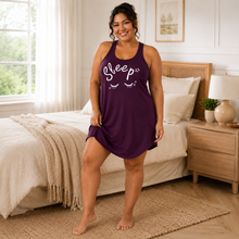 Load image into Gallery viewer, Sleepy Star Plus Size Pajama Dress – Purple
