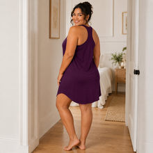Load image into Gallery viewer, Sleepy Star Plus Size Pajama Dress – Purple
