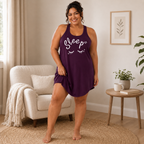 Sleepy Star Plus Size Pajama Dress – Purple