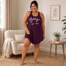 Load image into Gallery viewer, Sleepy Star Plus Size Pajama Dress – Purple
