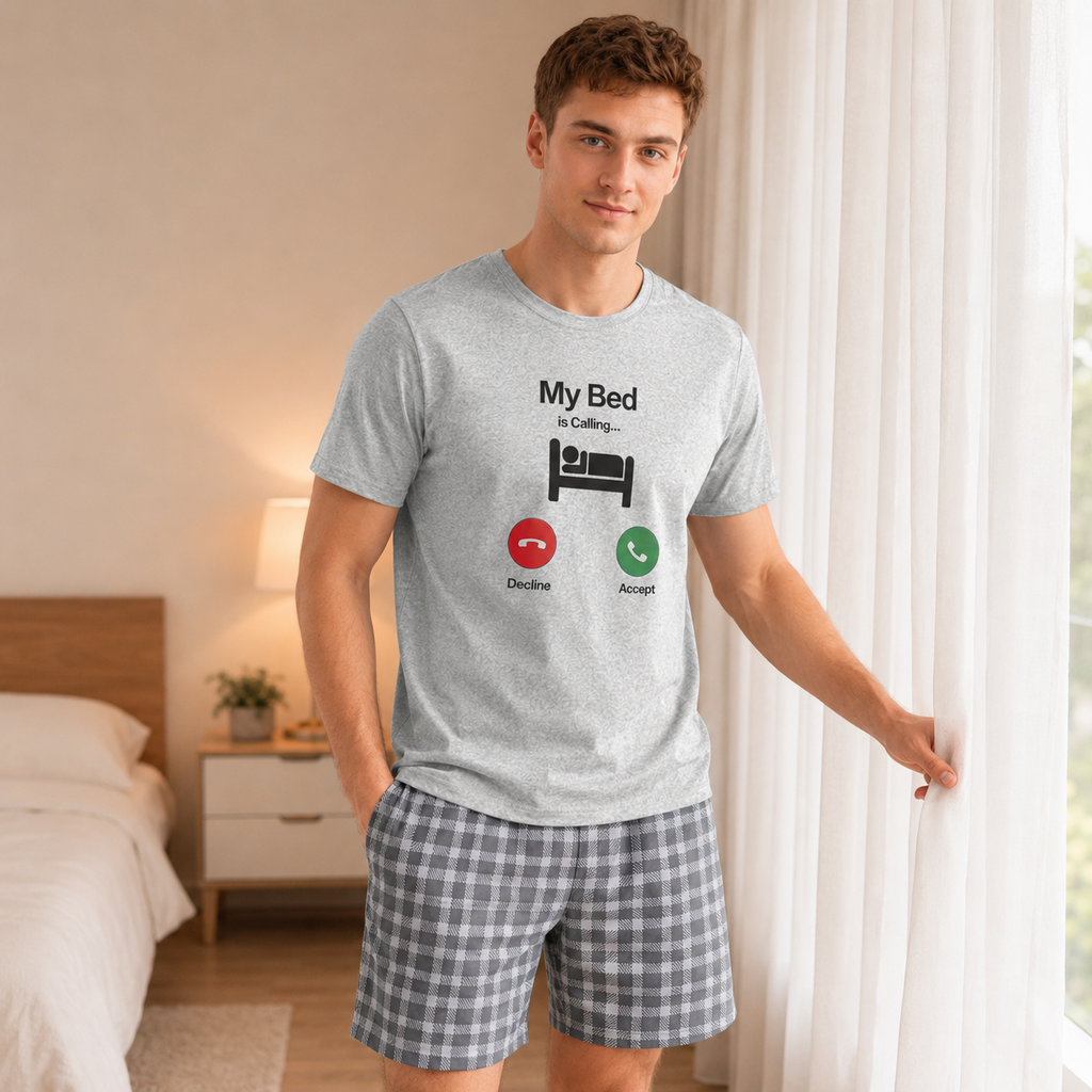 My Bed Is Calling Men’s Graphic Sleep T-Shirt