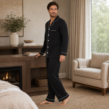 Load image into Gallery viewer, Men’s Ultra Soft Button-Down Lounge Pajama Set
