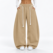 Load image into Gallery viewer, Women’s Oversized Barrel-Leg Wide-Leg Sweatpants with Pockets
