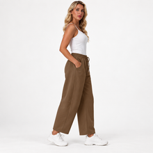 Load image into Gallery viewer, Women’s Relaxed Barrel-Leg Ankle Pants with Drawstring &amp; Pockets

