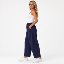 Load image into Gallery viewer, Women’s Relaxed Barrel-Leg Ankle Pants with Drawstring &amp; Pockets
