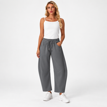 Load image into Gallery viewer, Women’s Relaxed Barrel-Leg Ankle Pants with Drawstring &amp; Pockets

